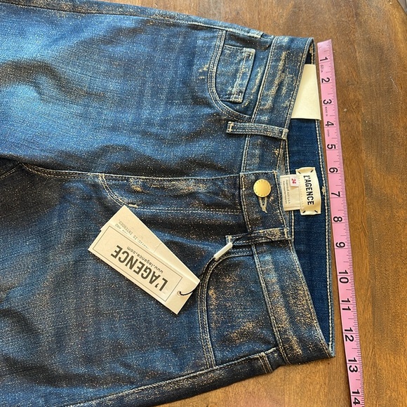 L’AGENCE shiny French slim jeans with gold glitter - Picture 6 of 14